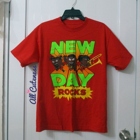 WWE Red New Day T Shirt Size M - Picture 1 of 5